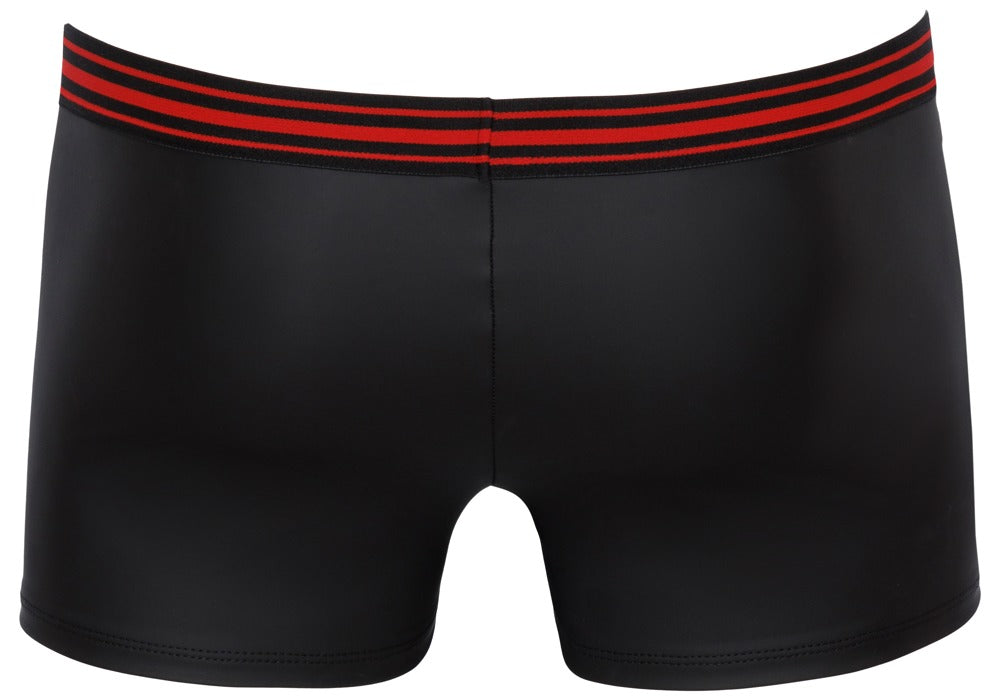 Matte Black Boxershorts med Rød Lynlås