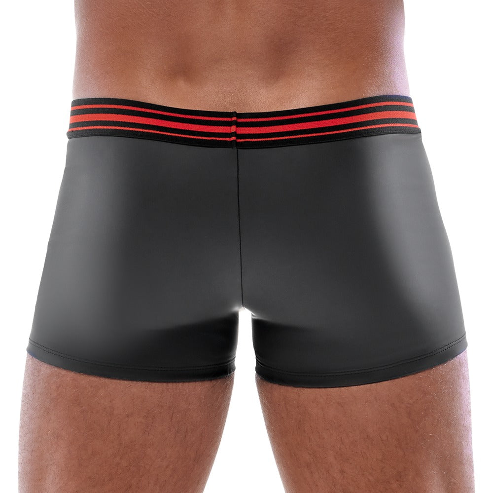 Matte Black Boxershorts med Rød Lynlås