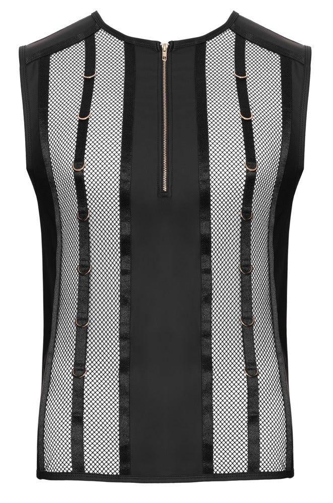 Ærmeløs Netshirt i Wetlook med Lynlås - EternaNordic