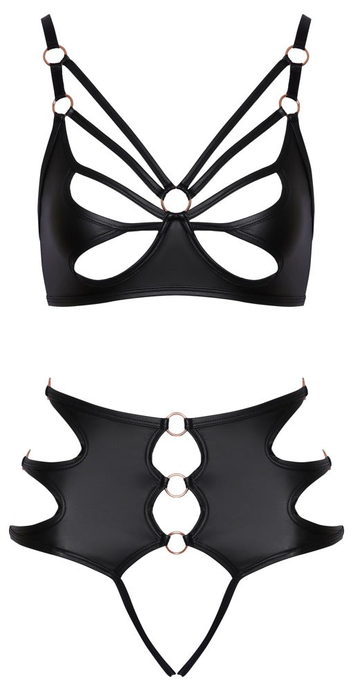 Cottelli Strap Seduction Set – Soft Bra & High-Waist Crotchless Panties - EternaNordic