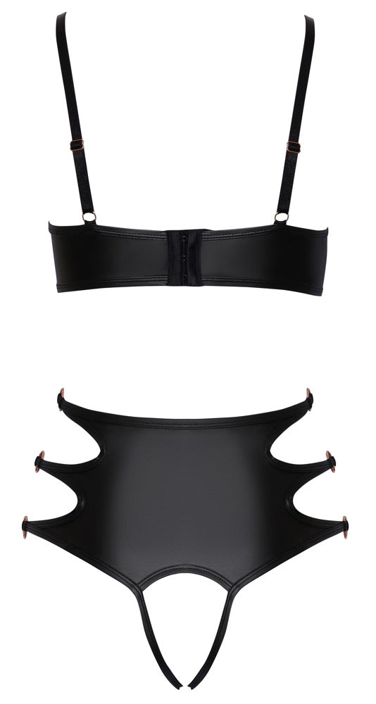 Cottelli Strap Seduction Set – Soft Bra & High-Waist Crotchless Panties - EternaNordic