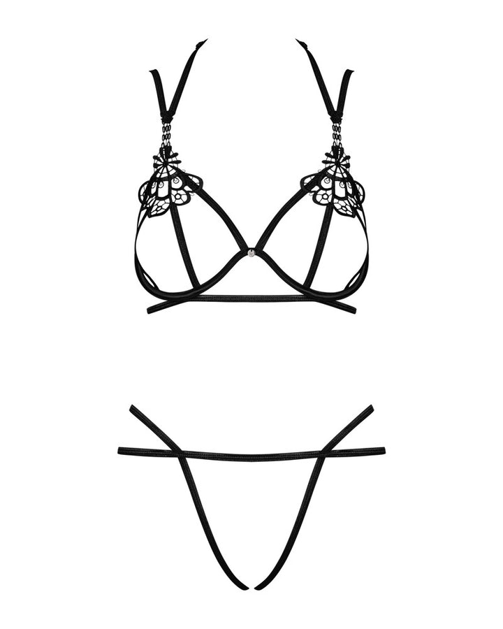 Åbent Lingeriesæt med Guipure Detaljer