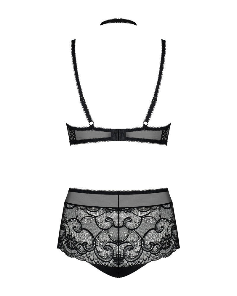 Elizenes – Sort Lingerisæt med Underwire BH & High-Waist Trusser