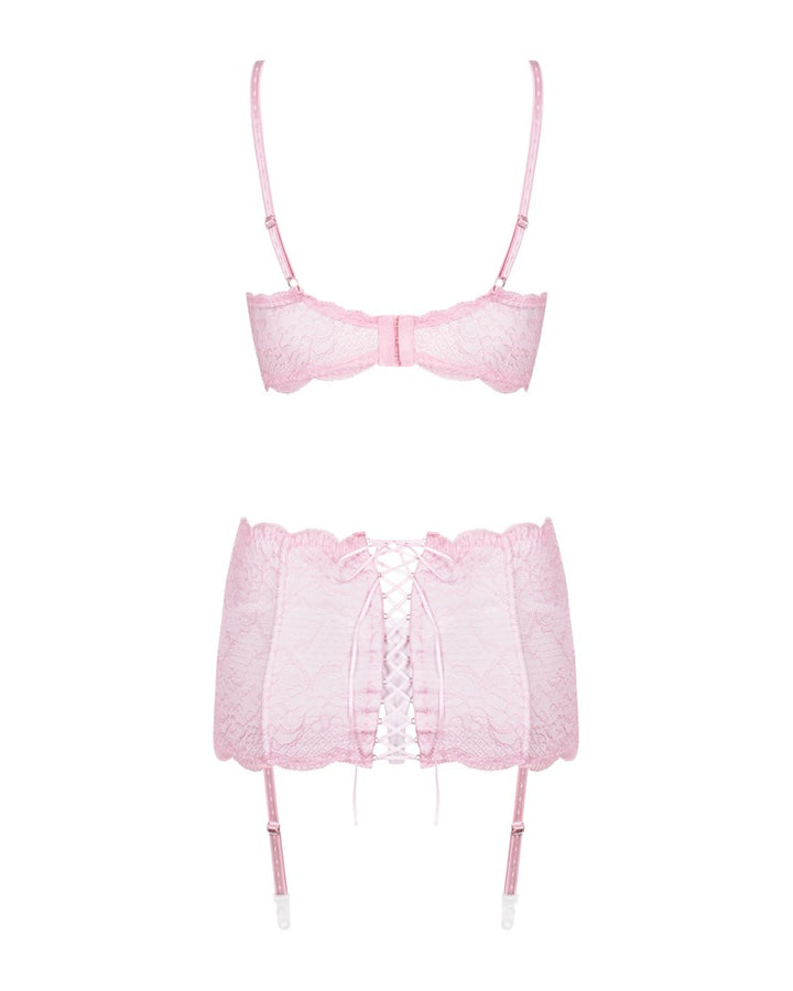 Girlly Lingerie Sæt i Rosa & Hvid