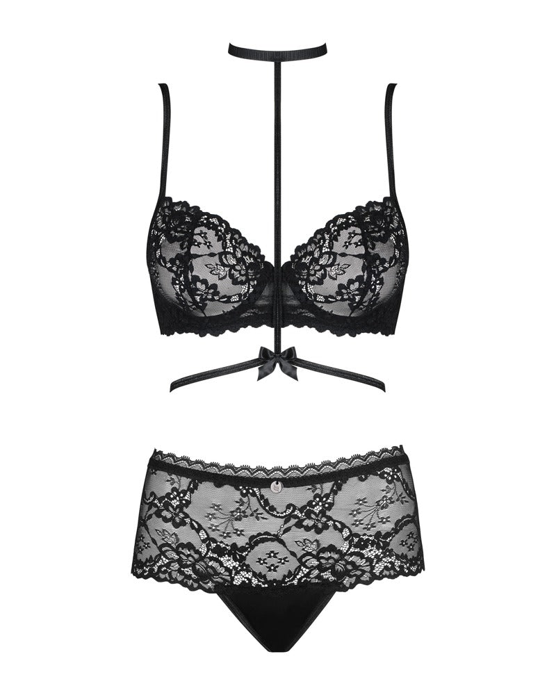 Sort Blonde Sæt med Choker & Shorts