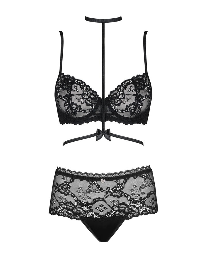 Sort Blonde Sæt med Choker & Shorts