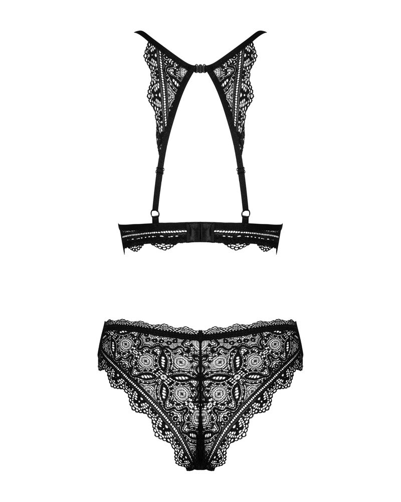 Renelia – Sort Blonde-BH & Trusse i Boho-inspireret Elegance