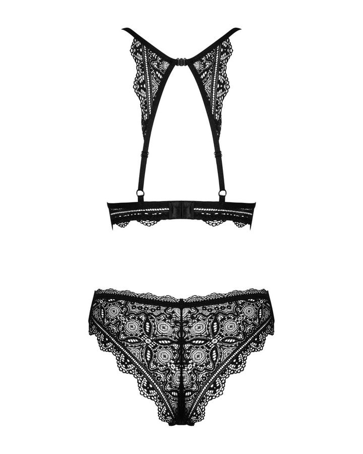 Renelia – Sort Blonde-BH & Trusse i Boho-inspireret Elegance