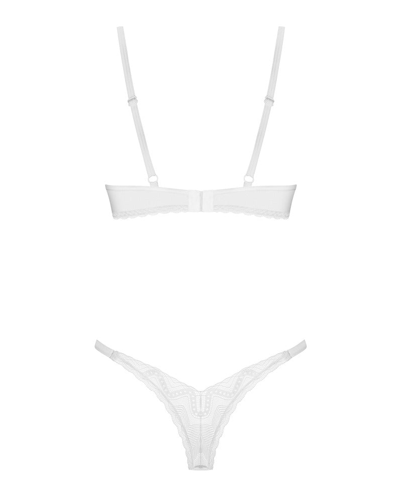 Alissium – Trådløst BH- & G-Stringsæt i Hvid Blonde