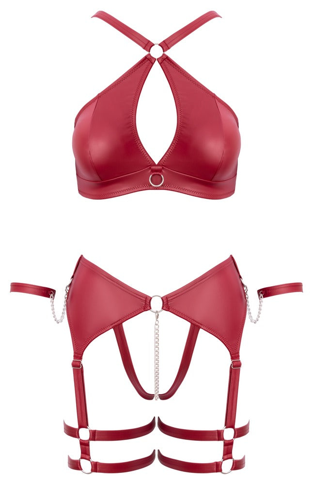 Mørkerødt matte look i en dragende stil!