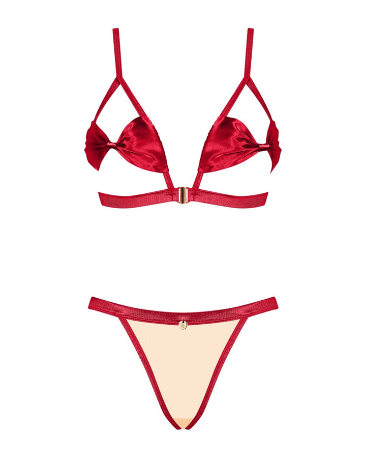 Rubinesa Åben Rød BH & Tanga Sæt