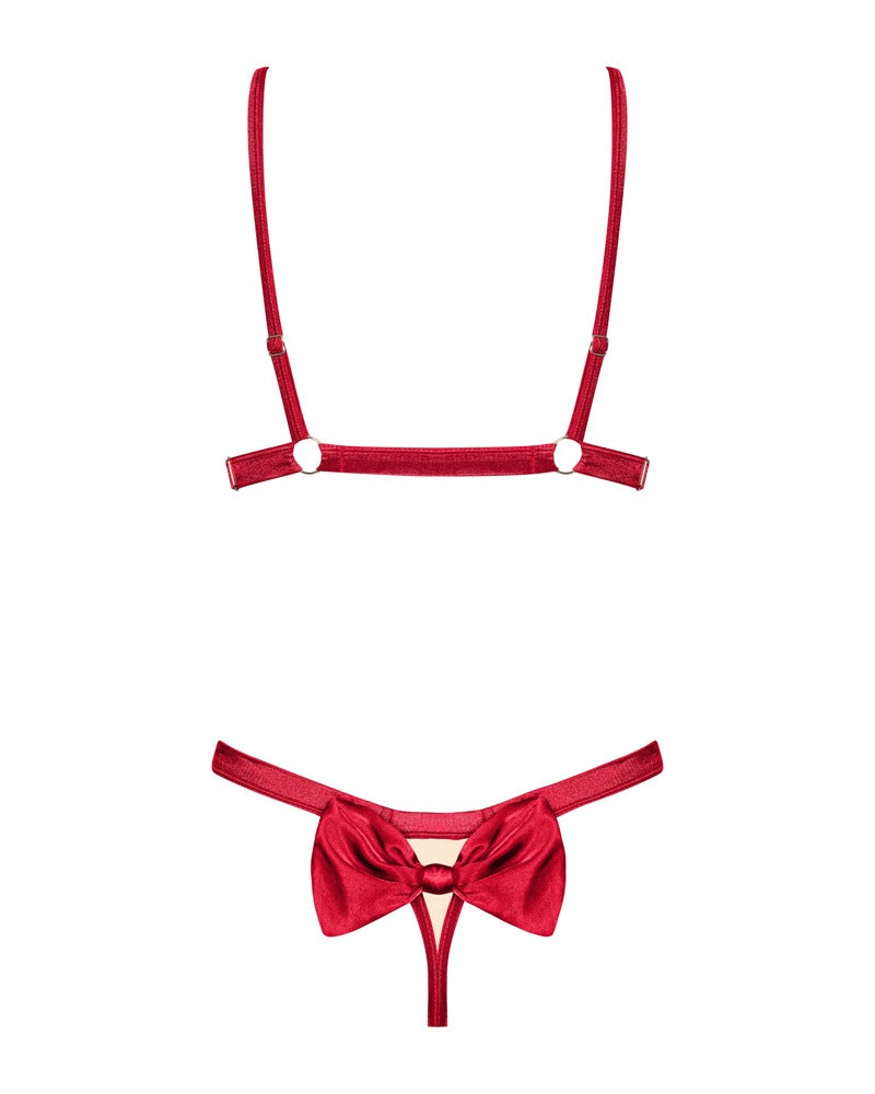 Rubinesa Åben Rød BH & Tanga Sæt