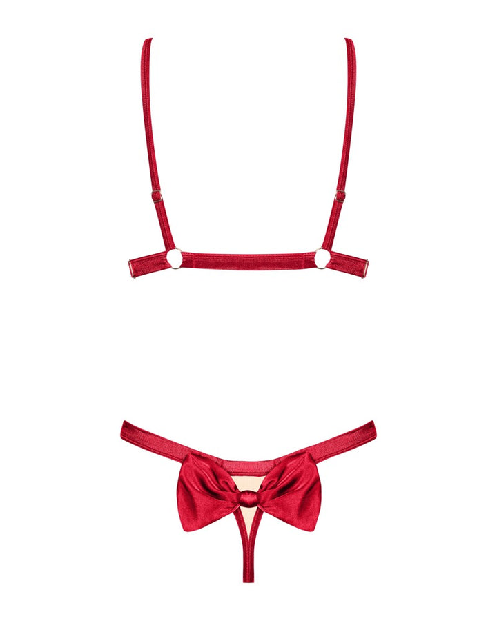 Rubinesa Åben Rød BH & Tanga Sæt