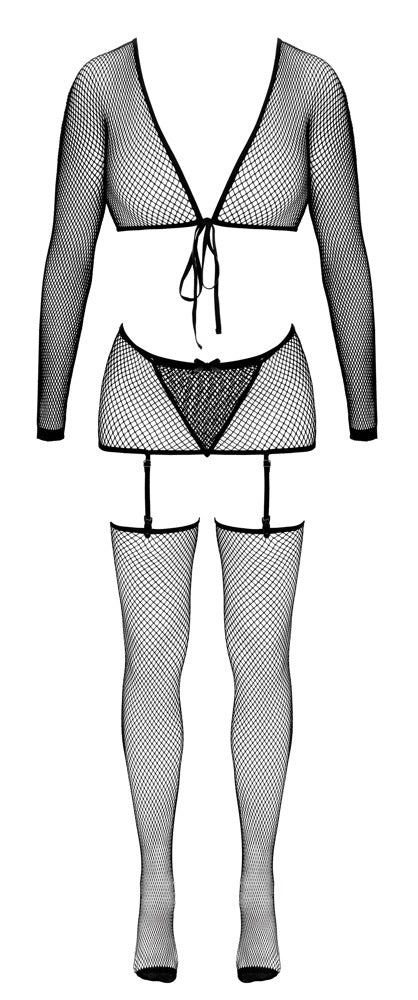 4-Delt Net Strømpeholdersæt med Bolero & Strømper - EternaNordic