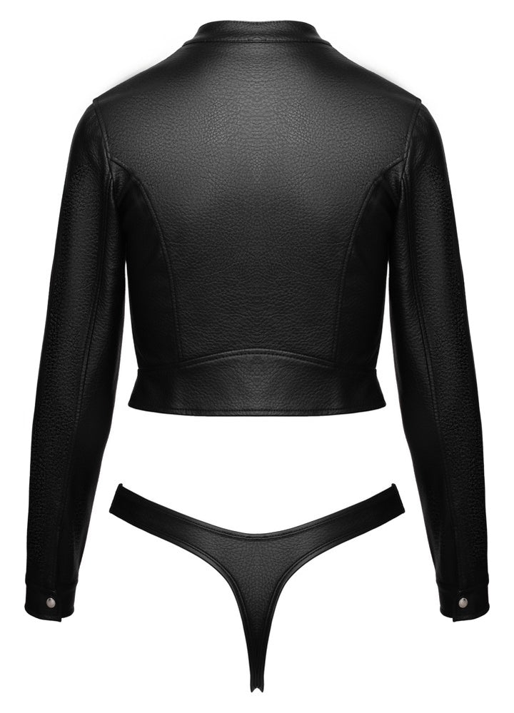 Cottelli PARTY 2-delt clubwear-sæt med cropped jakke og string