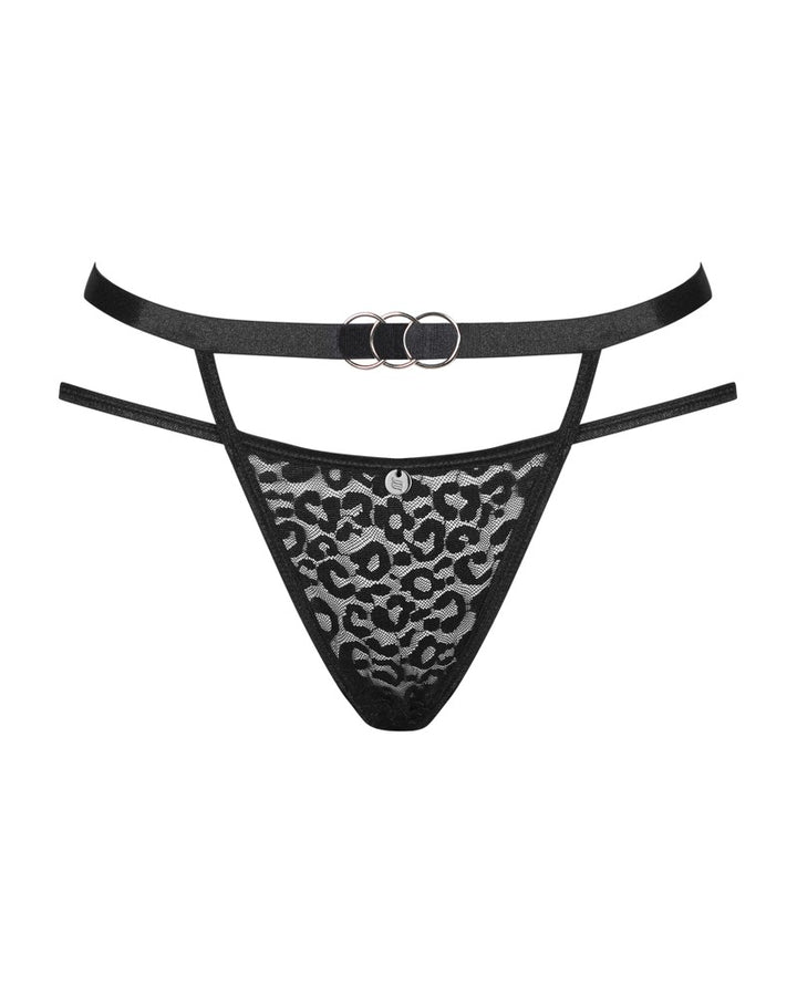Sorte Gennemsigtige Trusser med Leopardfløjl