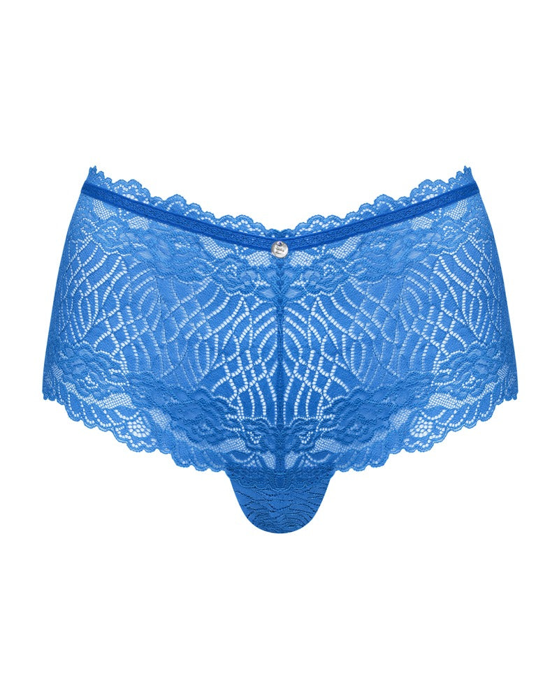 Blå Blonde Trusser med Udsmykning og Udskæring