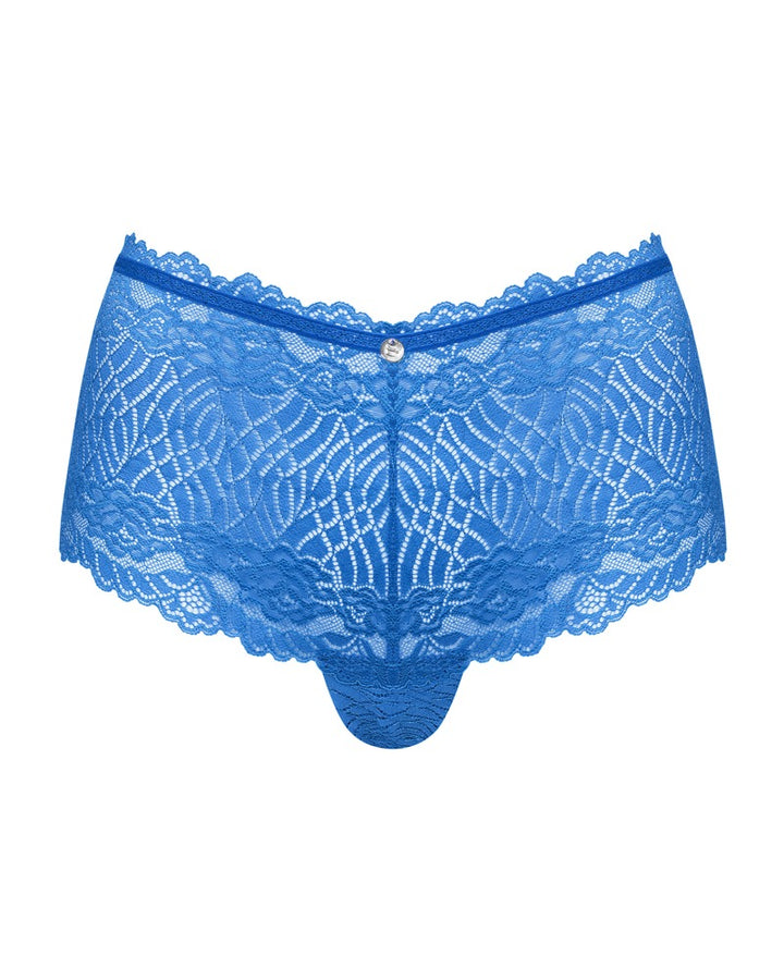 Blå Blonde Trusser med Udsmykning og Udskæring