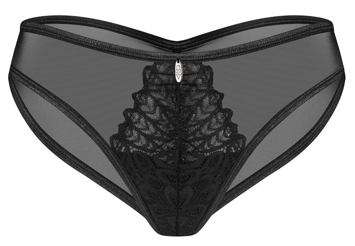 Donarella – Sorte Briefs i Transparent Mesh & Broderi