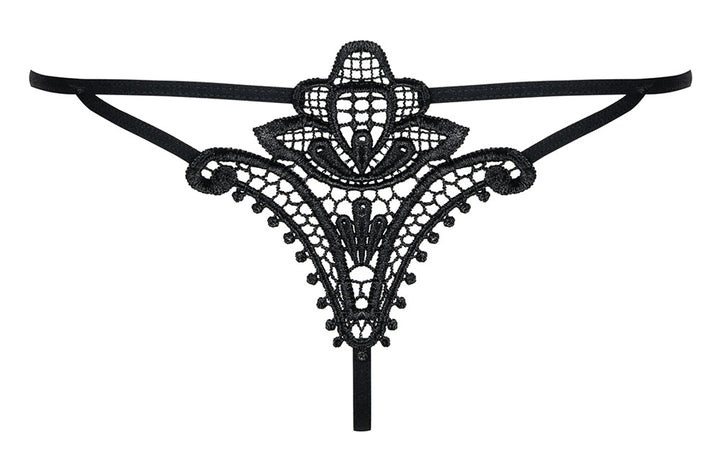 Luiza Sort String med Broderi