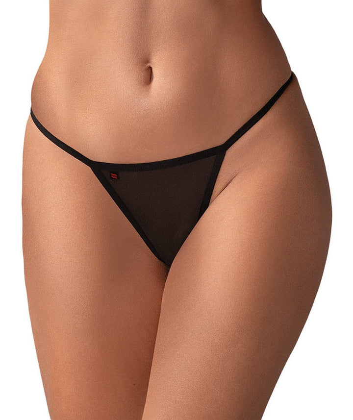 Luiza Sort String med Broderi