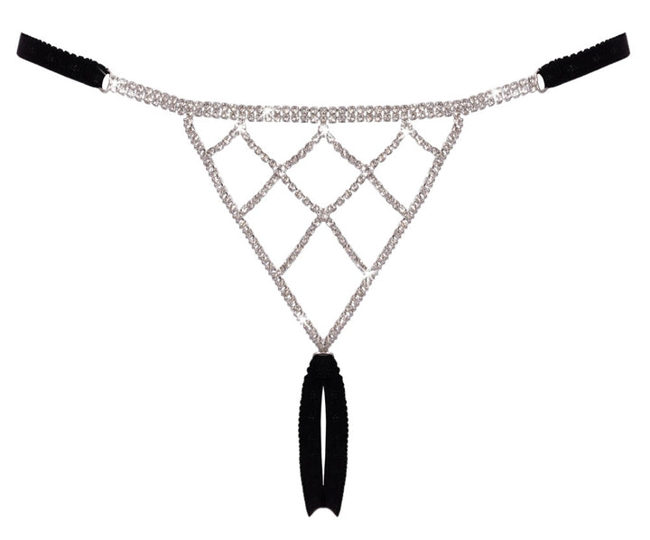 Luksuriøs Sort Smykkestring med Rhinsten