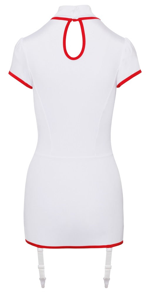 Cottelli Nurse Costume med Snøring &amp; Aftagelige Selestropper