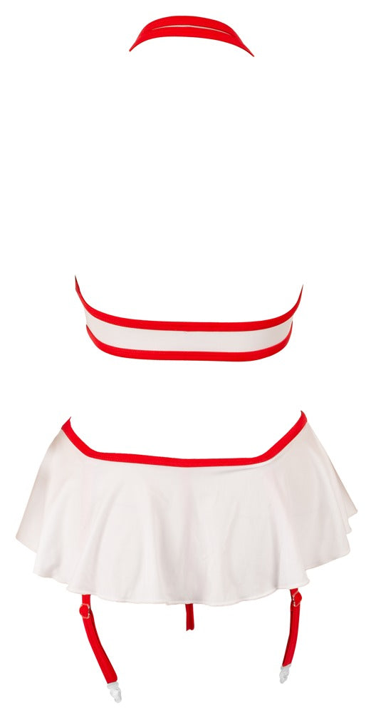 Cottelli COSTUMES Nurse 2-delt Kostumesæt med Top &amp; Strapsnederdel