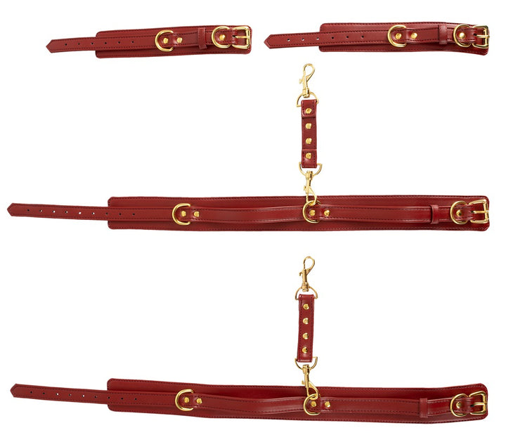 Kombinationsmanchetter i Rødt Læderlook