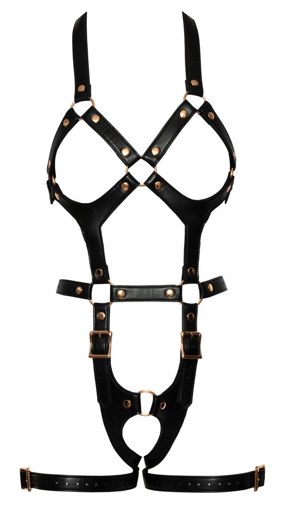 Bad Kitty ouvert harness-body i vegansk læderlook