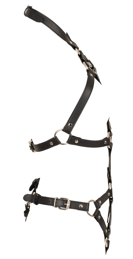 Bad Kitty ouvert harness-body i vegansk læderlook