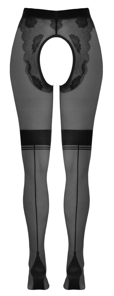Cottelli Legware – Retro Crotchless Tights (25 DEN)