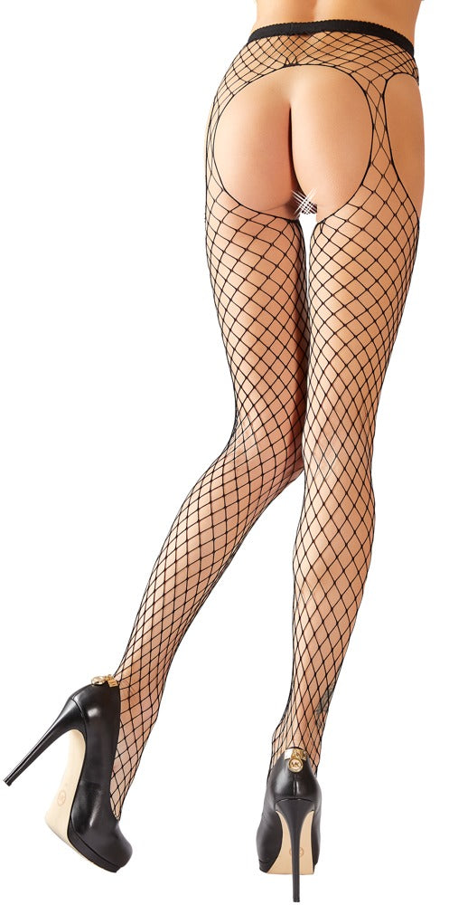 Fence Net Suspender Tights – Åben, Sort & Ekstremt iøjnefaldende