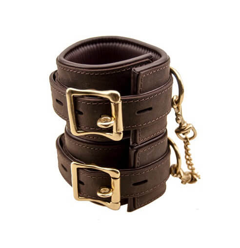 Luksuriøse læder restraints i nubuck med justerbar pasform
