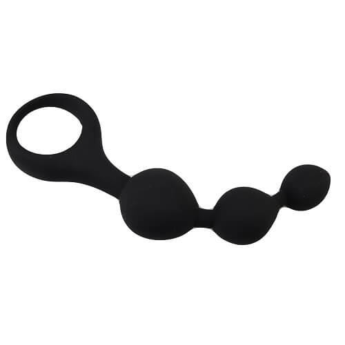 Loving Joy Triple Ripple Anal Beads i sort silikone