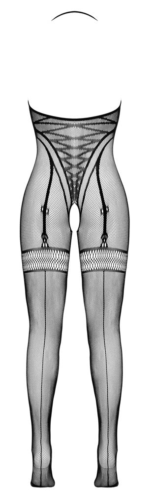 Åben Net Catsuit med Strømpeholder-Mønster & Foddel - EternaNordic
