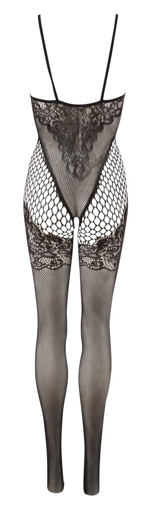 Fantasy by Cottelli Crotchless Net Catsuit med Garter-Look