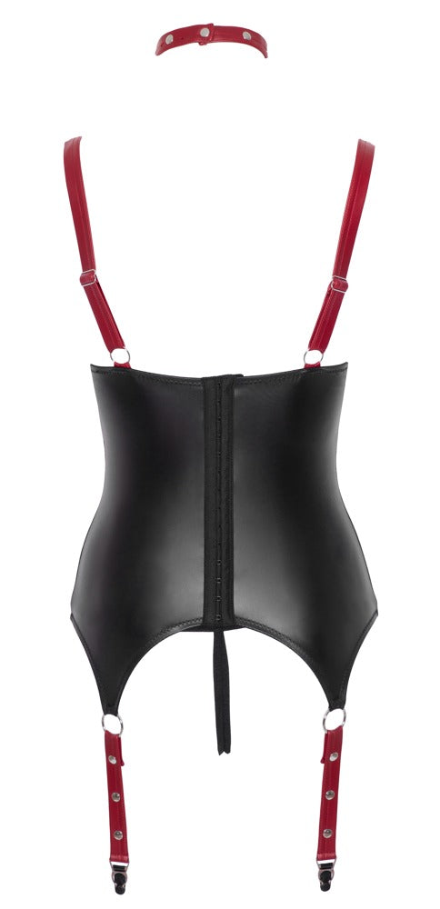 Frækt crotchless sæt med halsbånd & håndremme