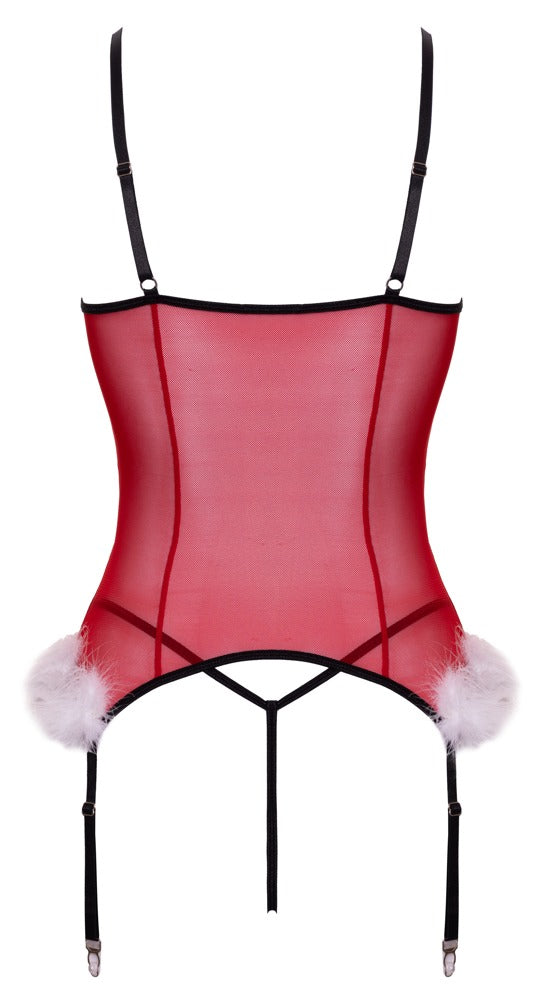 X-Mas Basque & String Sæt – Cottelli Lingerie