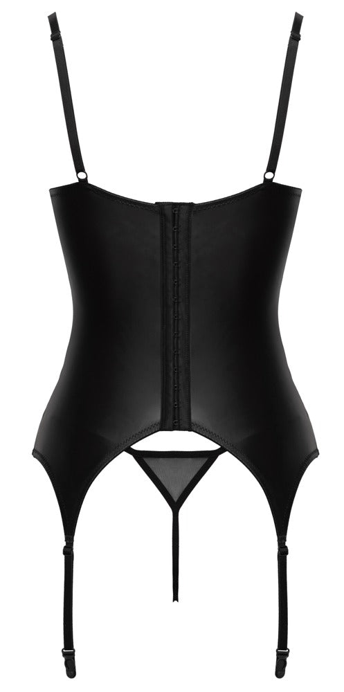 Cottelli LINGERIE Basque-sæt med Shelf Bra &amp; Crotchless String