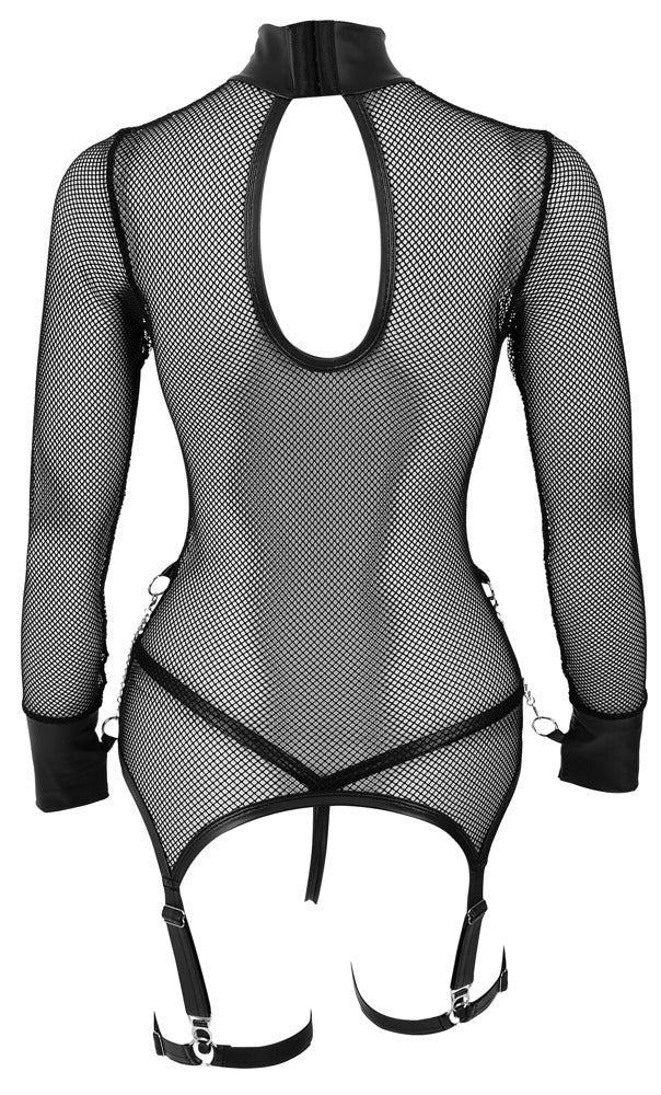 Cottelli BONDAGE open-cup basque med kæder og ouvert string