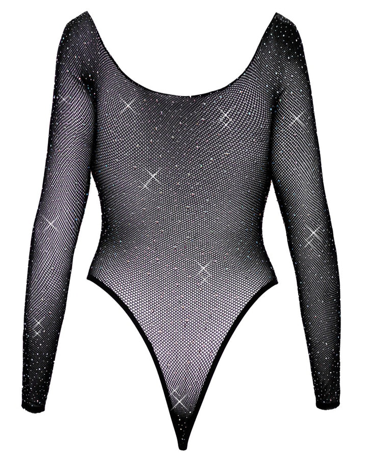 Langærmet Net Body med Glitrende Sten - EternaNordic