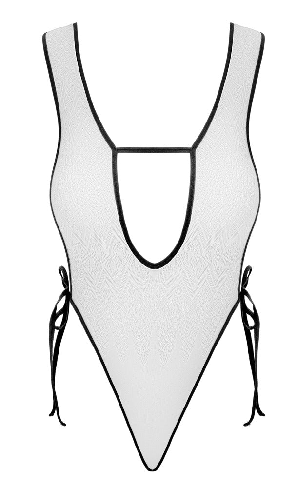 Ombré Body i Hvid med Sorte Detaljer - EternaNordic