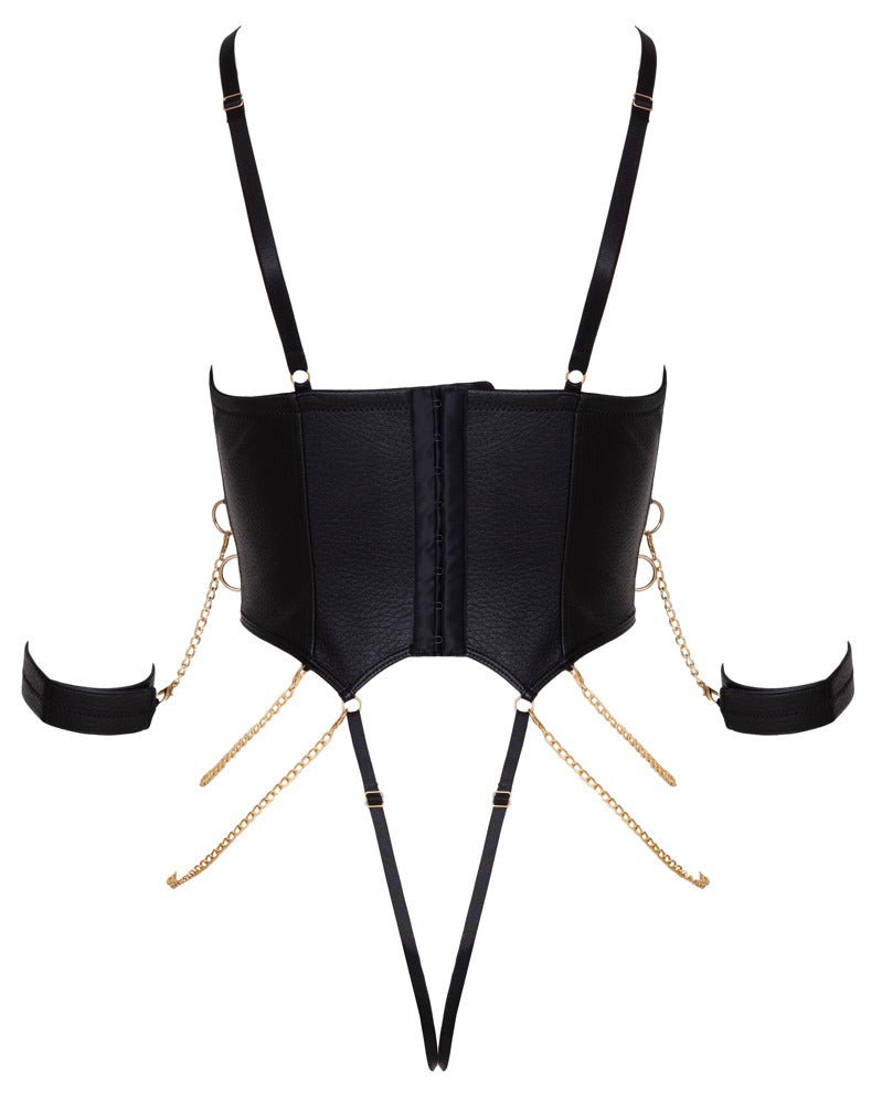 Cottelli BONDAGE Crotchless Body med Armmanchetter - EternaNordic