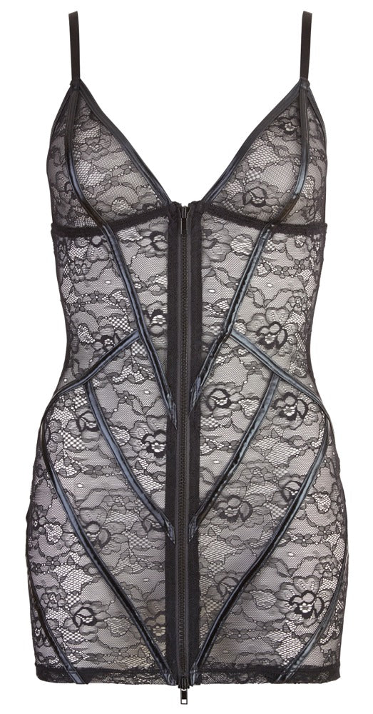 Lace & Wetlook Zip Kjole