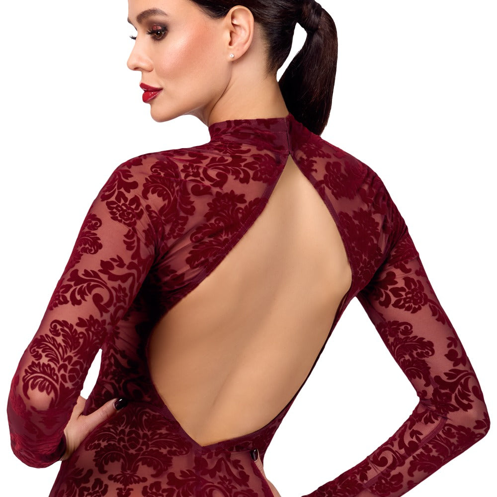 Langærmet, Ankellang Kjole i Bourgogne