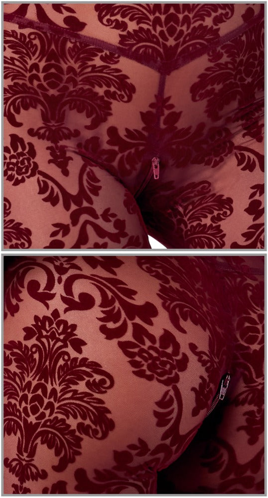 Langærmet, Kropsnær Jumpsuit i Bourgogne