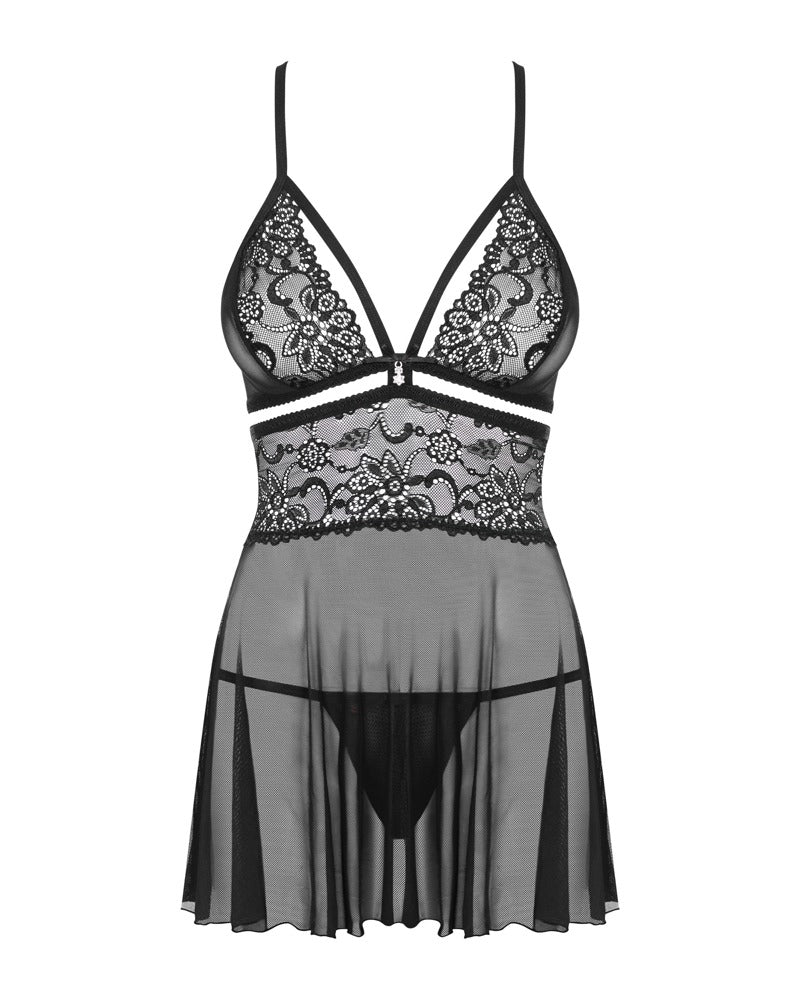 Sort Lace Babydoll & Tanga – Let, Sensuel & Elegant