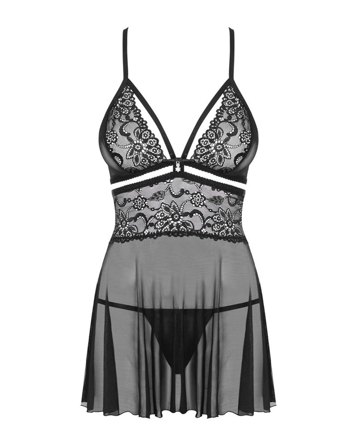 Sort Lace Babydoll & Tanga – Let, Sensuel & Elegant