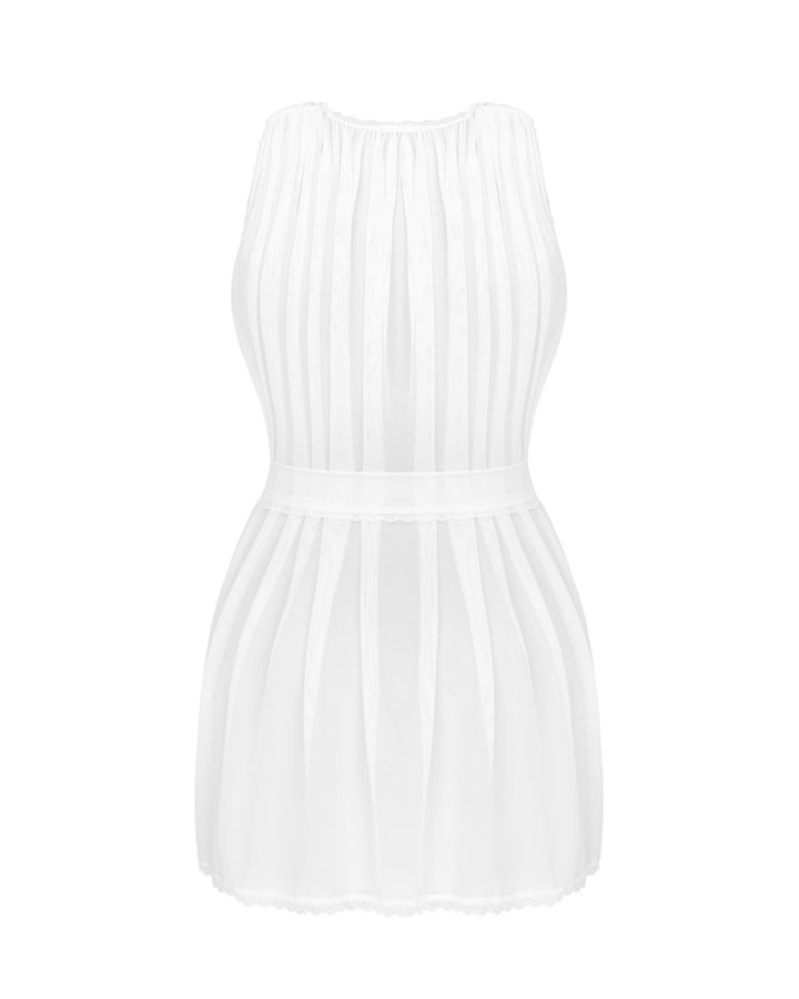 Luftig Mesh Peignoir – Sort & Blomsterblonde